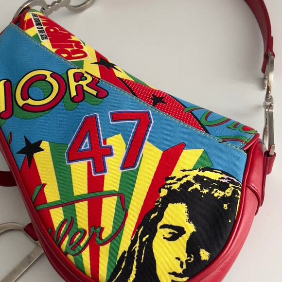 Vintage Christian Dior Red Dior Mania Saddle Bag - Picture 6 of 10